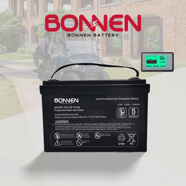 คาร์ทกอล์ฟ 12V 100Ah Lifepo4 แบตเตอรี่ลิตியம் 6000 จักรยาน 150A BMS แบตเตอรี่ลิตியம்